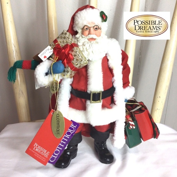 Possible Dreams Clothtique Loaded with Love Santa Christmas Figurine Decoration - Picture 1 of 12